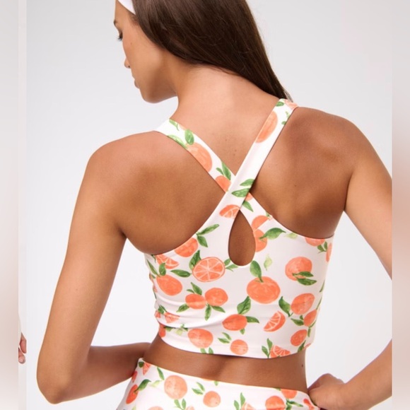 🍊 YPB sculptLUX Strappy-Back Crop Tank Oranges Abercrombie & Fitch XS NWT - Picture 7 of 9